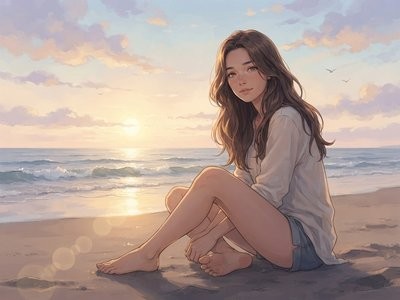 日落海滩独白